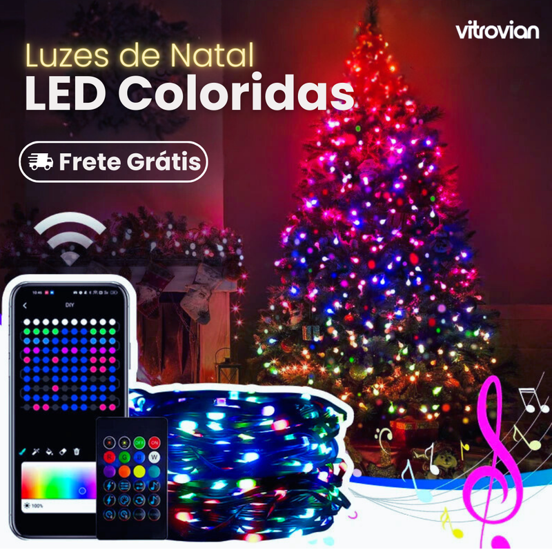 🎄 Luzes de Natal LED Coloridas com Controle via App - Transforme seu NATAL🌟