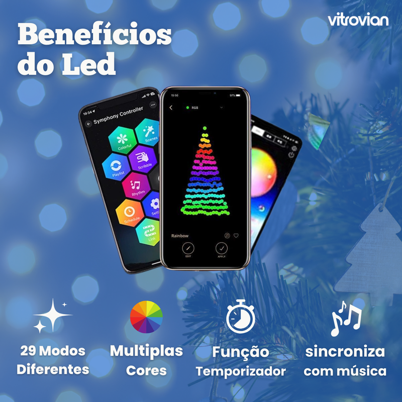 🎄 Luzes de Natal LED Coloridas com Controle via App - Transforme seu NATAL🌟