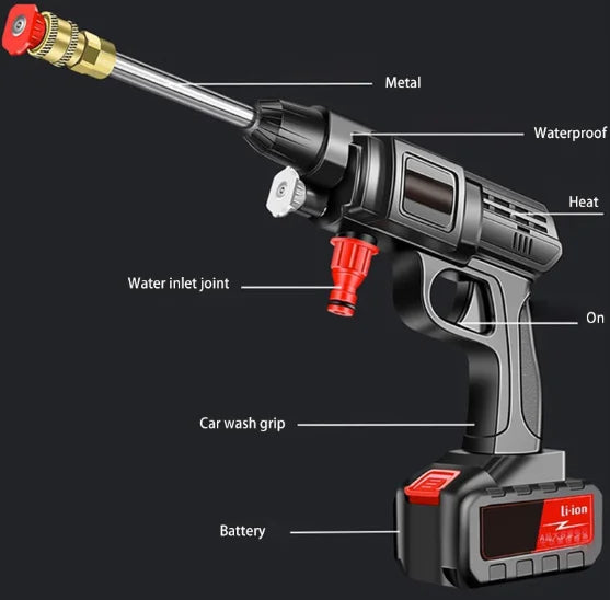 Lavadora de Alta Pressão Recarregável para Carros e Jardins
