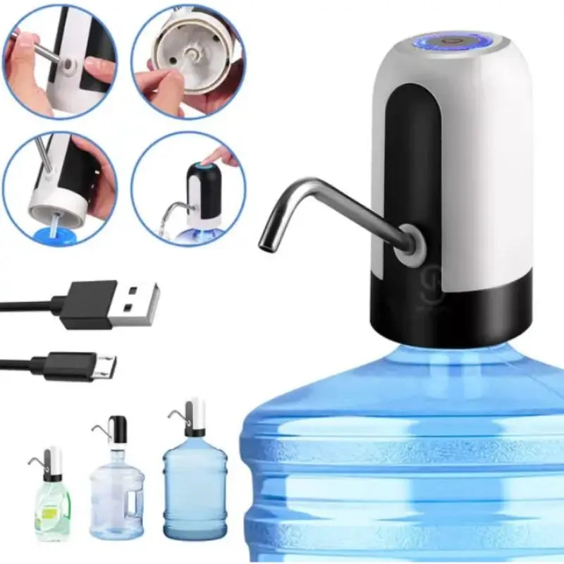 🚰💧 Bomba Elétrica Universal para Galão de Água com Carregamento USB 💧🚰