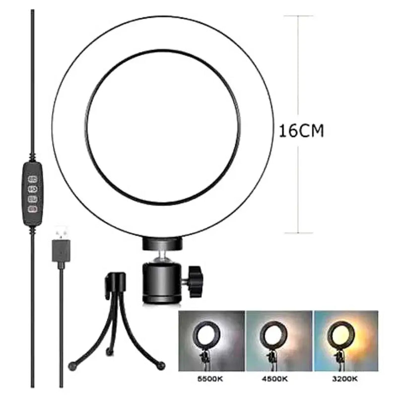 Ring Light LED Mesa Iluminador 6 Polegadas