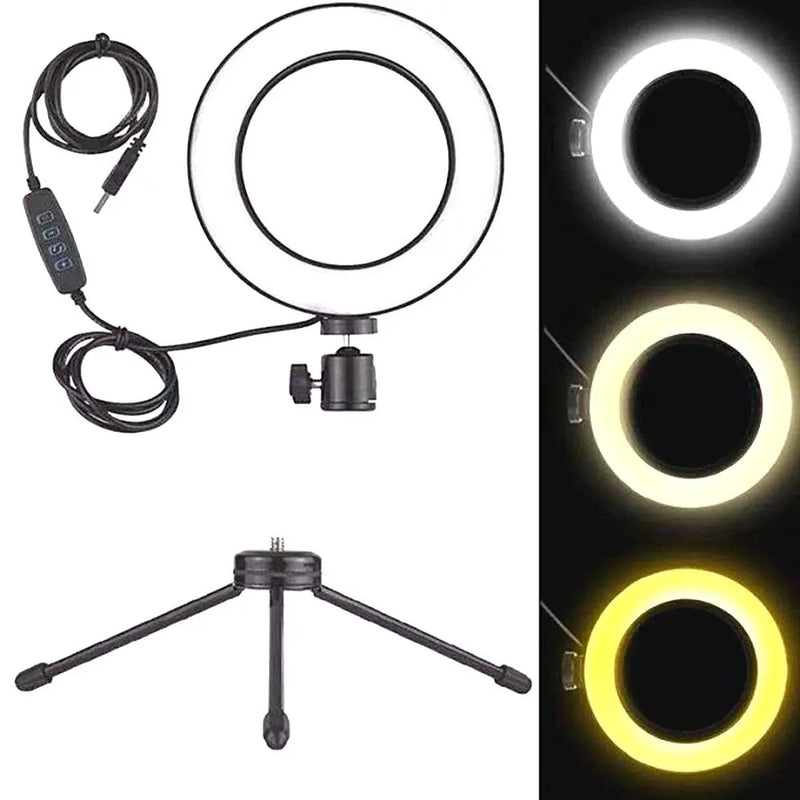 Ring Light LED Mesa Iluminador 6 Polegadas