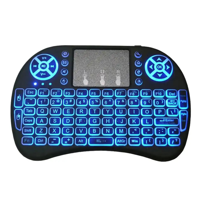 Mini Teclado Sem Fio com Touchpad e Luz LED – Controle para TV Box, Smart TV e Mais